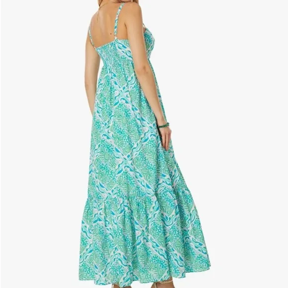 Lilly Pulitzer Hiedi Cotton Maxi Dress in Prism Blue Good Greef Engineer…