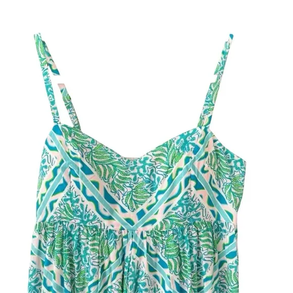 Lilly Pulitzer Hiedi Cotton Maxi Dress in Prism Blue Good Greef Engineer…