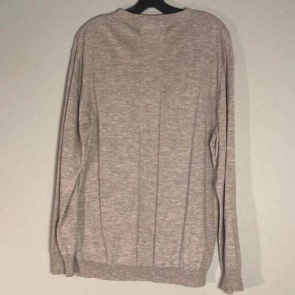 Line Silk Cashmere Lightweight Knit Gray Sweater ~ Minimalist Perfection ~ Sz L