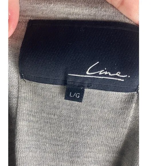 Line Silk Cashmere Lightweight Knit Gray Sweater ~ Minimalist Perfection ~ Sz L