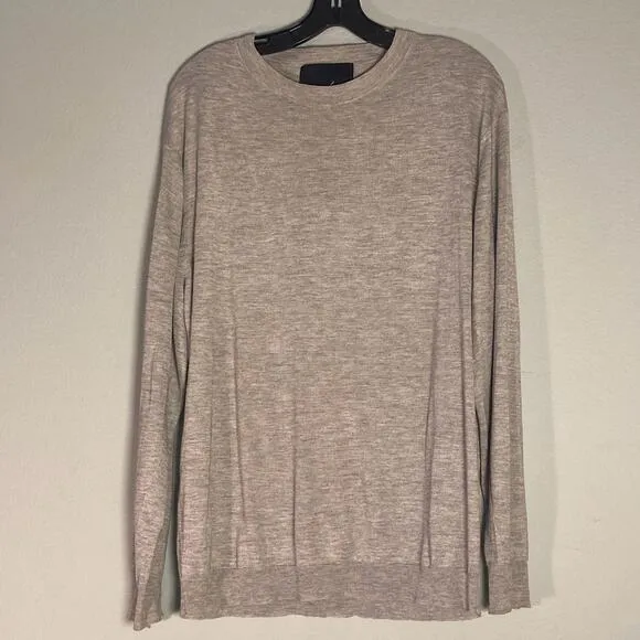 Line Silk Cashmere Lightweight Knit Gray Sweater ~ Minimalist Perfection ~ Sz L