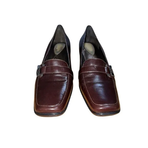 Liz Claiborne Flex Essex Square Toe Loafer Mink Vegan Brown Womens Size 10 NEW