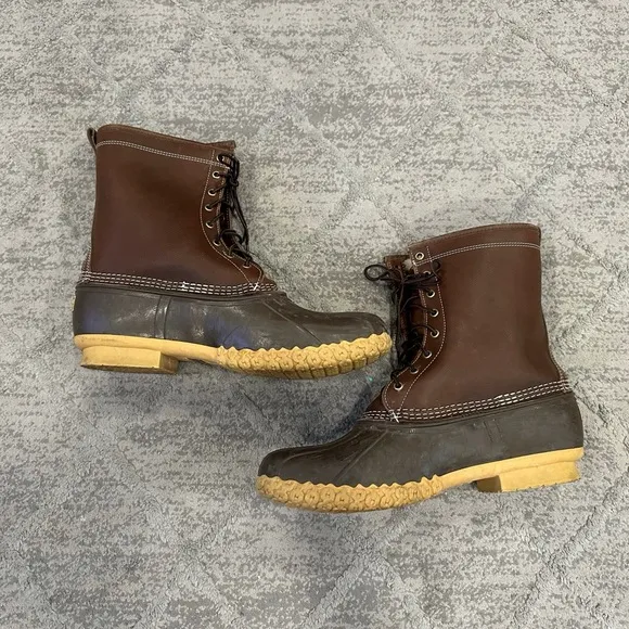 L.L. Bean Boots, 10&quot; Shearling-Lined Dark Brown Men's 14