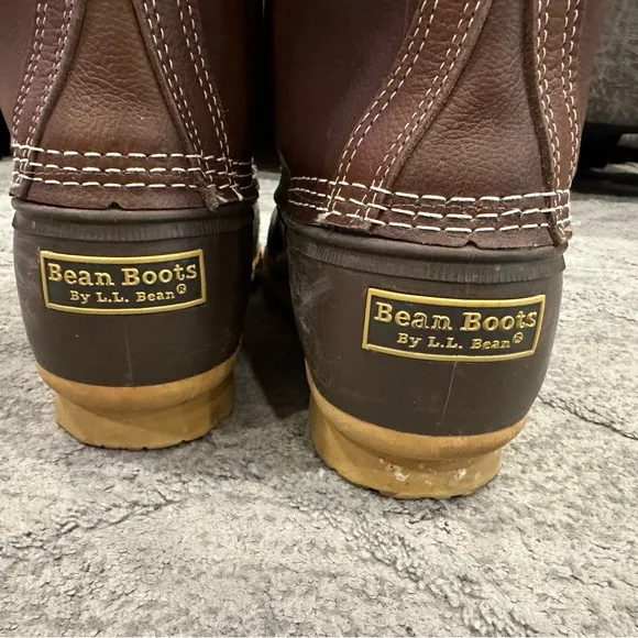 L.L. Bean Boots, 10&quot; Shearling-Lined Dark Brown Men's 14