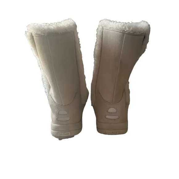 L.L. BEAN Cream Shearling lined Boots Size 6 — Super warm &amp; cozy!!!!