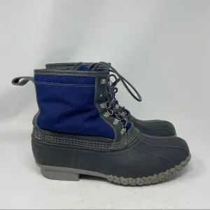 L.L. Bean Men’s Shearling Lined Blue and Gray Bean Boots Size 11