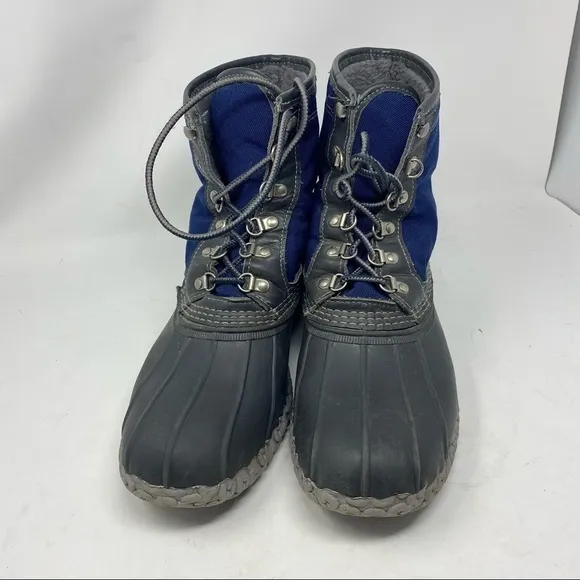 L.L. Bean Men’s Shearling Lined Blue and Gray Bean Boots Size 11