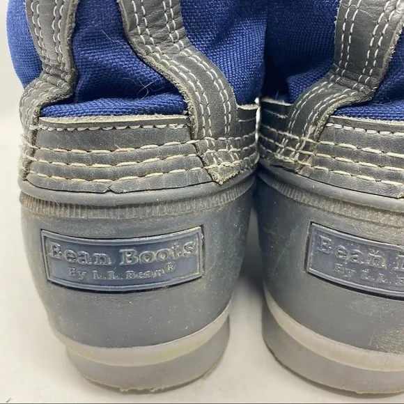 L.L. Bean Men’s Shearling Lined Blue and Gray Bean Boots Size 11