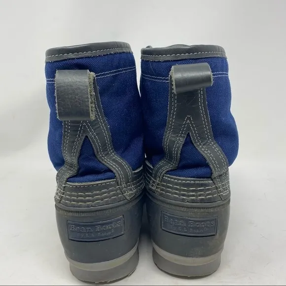 L.L. Bean Men’s Shearling Lined Blue and Gray Bean Boots Size 11