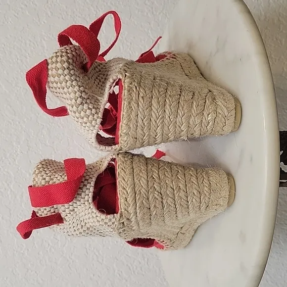 Lobo Red Espadrilles Size EU 37 US 6.5 Made in Spain
