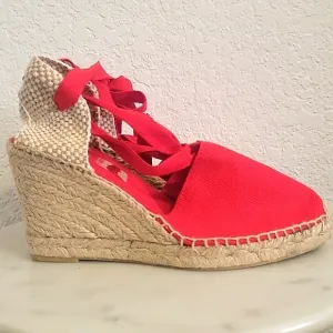 Lobo Red Espadrilles Size EU 37 US 6.5 Made in Spain