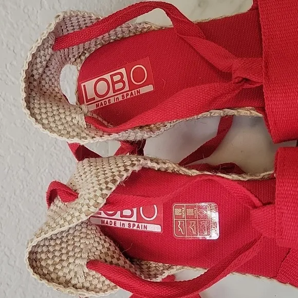 Lobo Red Espadrilles Size EU 37 US 6.5 Made in Spain