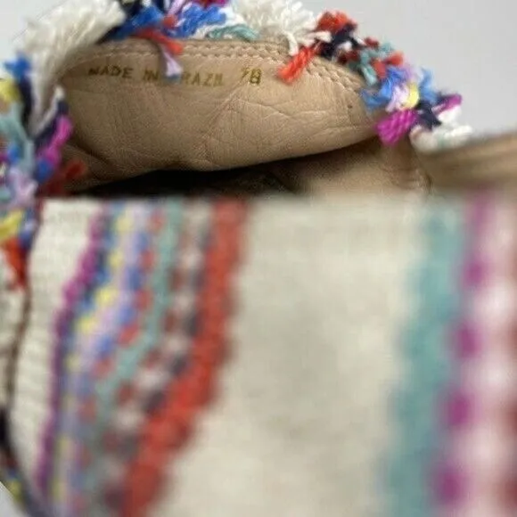 Loeffler Randall flat colorful espadrilles 7B BoxW striped canvas and leather