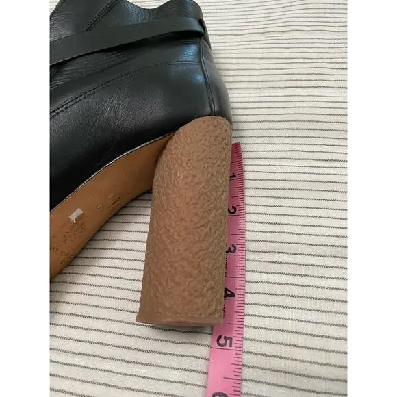 Loeffler Randall Leather Belted Ankle Boots Bootie Size 9 B Gothic Witchy Club