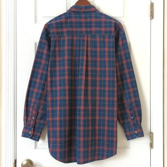 Lord &amp; Taylor 90's Vintage Plaid Rugged American Long Sleeve Button Down Shirt L
