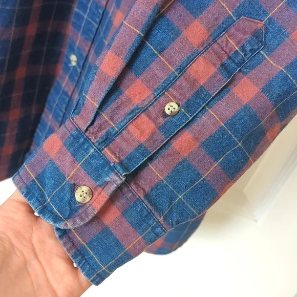 Lord &amp; Taylor 90's Vintage Plaid Rugged American Long Sleeve Button Down Shirt L