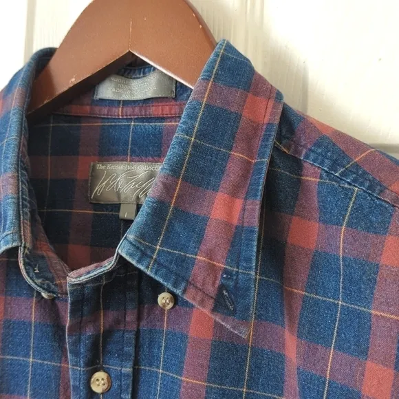 Lord &amp; Taylor 90's Vintage Plaid Rugged American Long Sleeve Button Down Shirt L