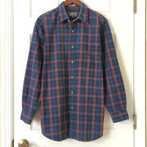 Lord &amp; Taylor 90's Vintage Plaid Rugged American Long Sleeve Button Down Shirt L