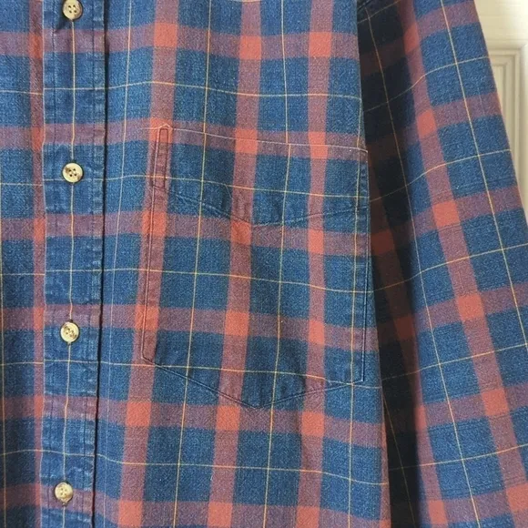 Lord &amp; Taylor 90's Vintage Plaid Rugged American Long Sleeve Button Down Shirt L