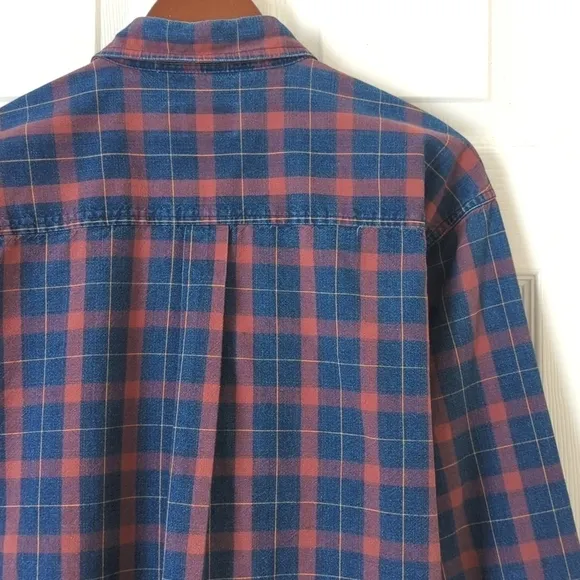 Lord &amp; Taylor 90's Vintage Plaid Rugged American Long Sleeve Button Down Shirt L