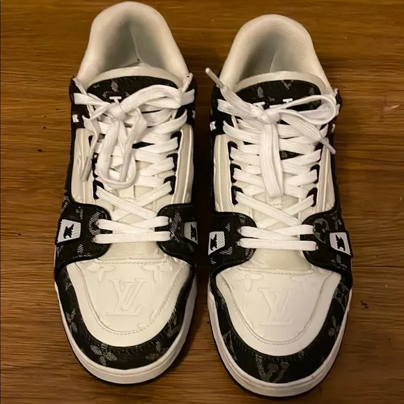Louis Vuitton Black and White Sneakers used condition no original box! As is