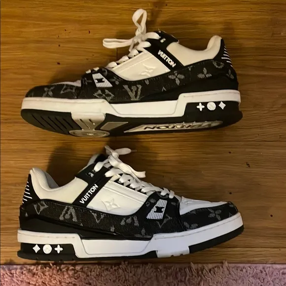 Louis Vuitton Black and White Sneakers used condition no original box! As is