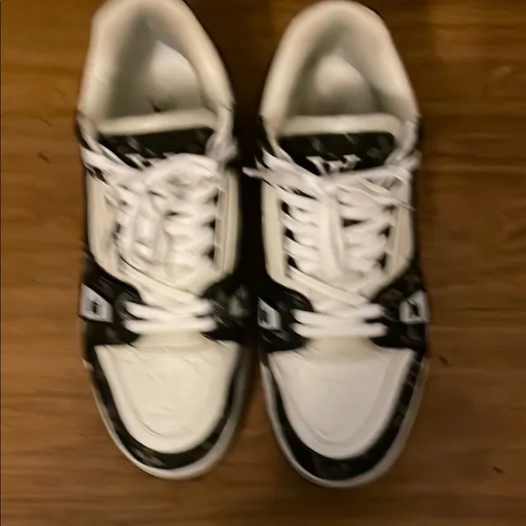 Louis Vuitton Black and White Sneakers used condition no original box! As is