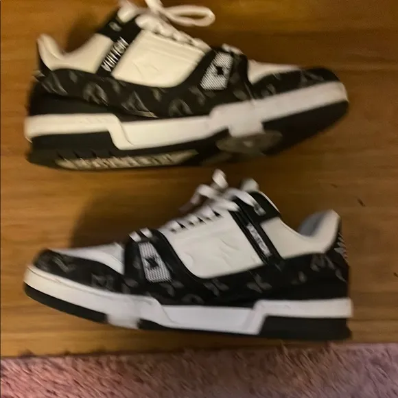 Louis Vuitton Black and White Sneakers used condition no original box! As is