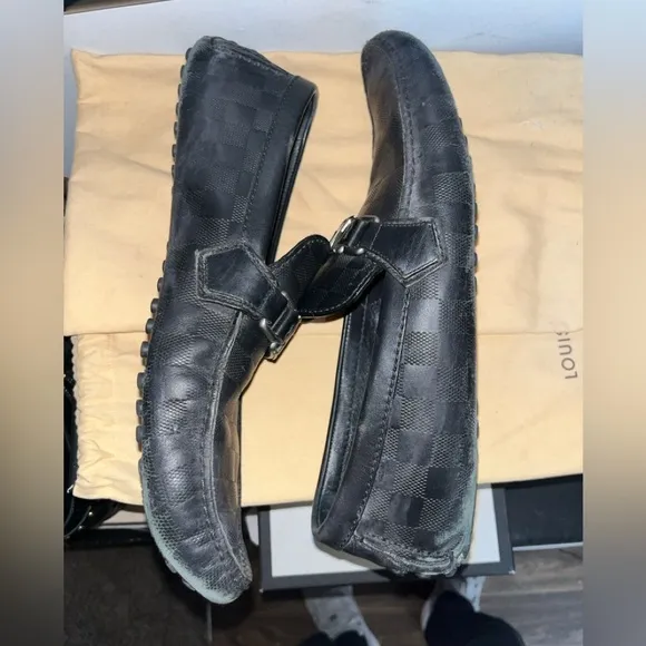 Louis Vuitton Hockenheim Checkered Leather Loafers
