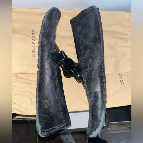 Louis Vuitton Hockenheim Checkered Leather Loafers