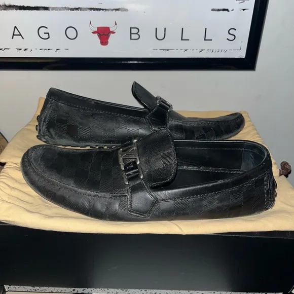 Louis Vuitton Hockenheim Checkered Leather Loafers