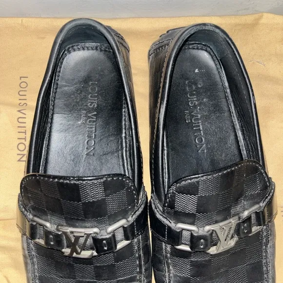 Louis Vuitton Hockenheim Checkered Leather Loafers