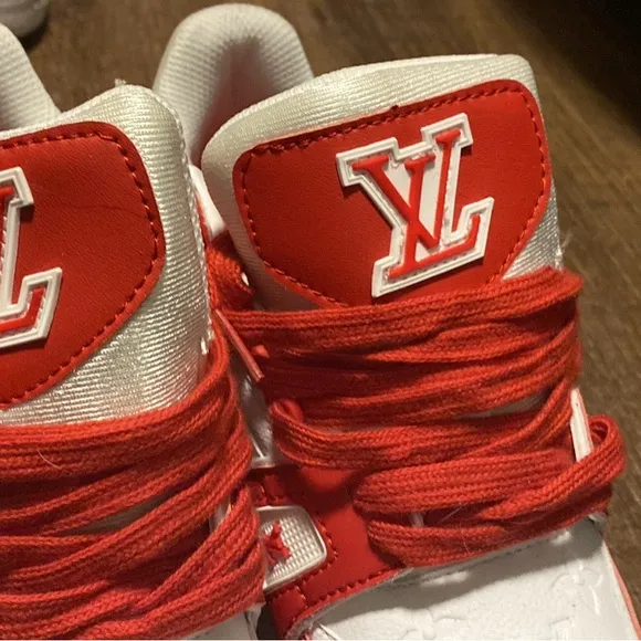 Louis Vuitton Red and White Retro Sneakers