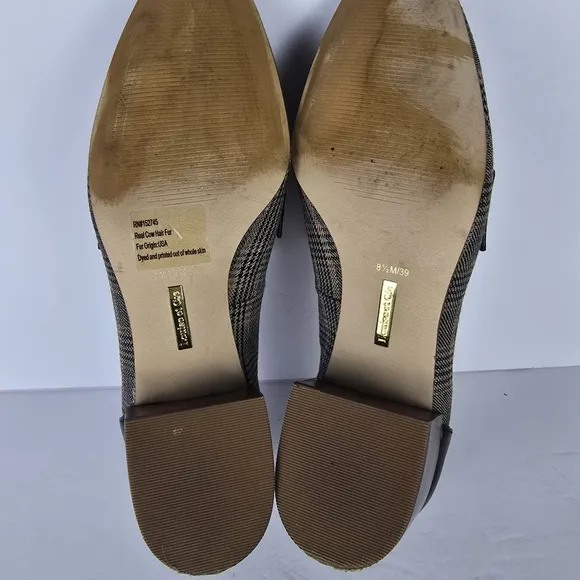 Louise et Cie Anumal Print And Plaid Block Heel Loafers With Tassles Size 8.5