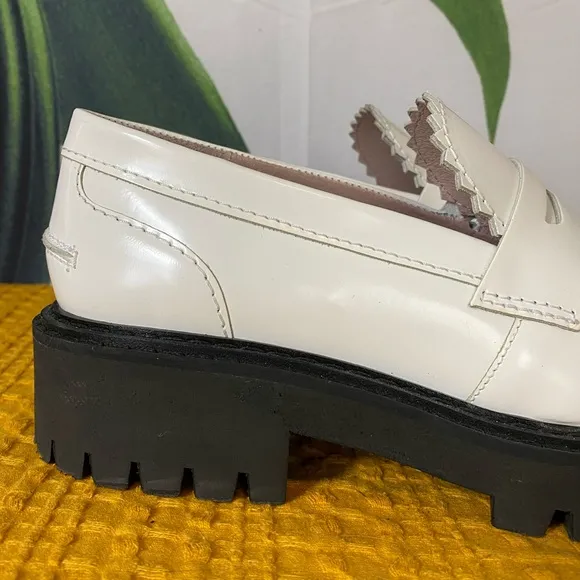 LÄST Matter Chunky White Leather Lug Sole Loafers