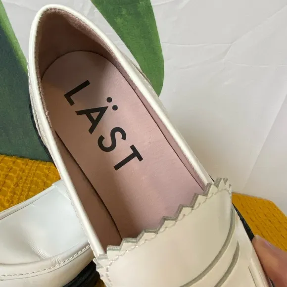 LÄST Matter Chunky White Leather Lug Sole Loafers