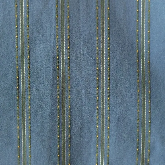 Lucky Brand Retro Woven Striped Point Collar Long Sleeve Button Down Shirt Blue