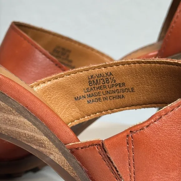 LUCKY BRAND VALKA RANCHO BROWN ANKLE STRAP HEELED SANDALS