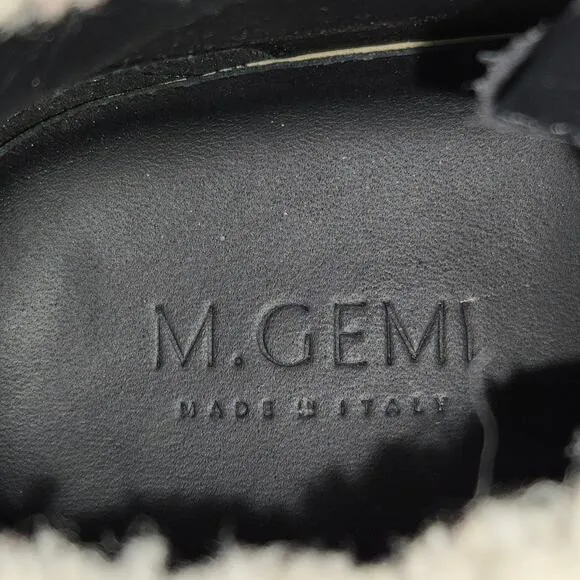 M. Gemi Alpi Due Black Nubuck Chunky Platform Shearling Ankle Boots Womens 40.5