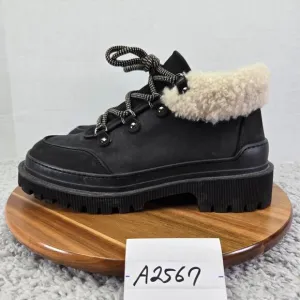 M. Gemi Alpi Due Black Nubuck Chunky Platform Shearling Ankle Boots Womens 40.5