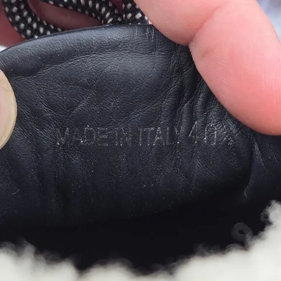 M. Gemi Alpi Due Black Nubuck Chunky Platform Shearling Ankle Boots Womens 40.5