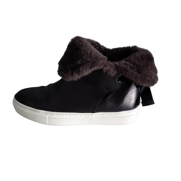 M. GEMI Shoes Black  6.5 US 37 EU Gia Shearling Bootie Leather Sneaker Boots