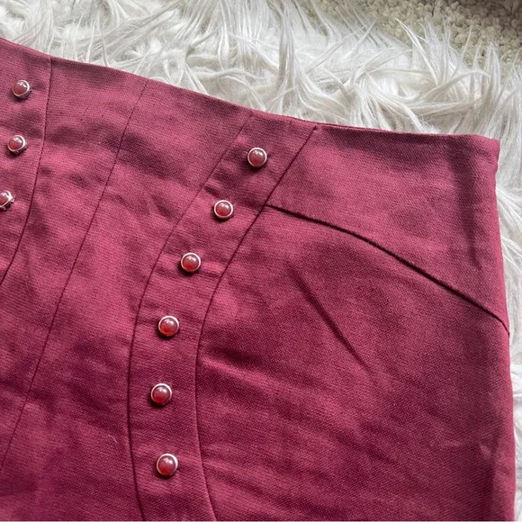 M Missoni Burgundy Red Studded Mini Skirt