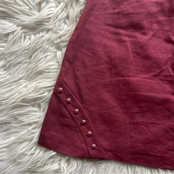 M Missoni Burgundy Red Studded Mini Skirt