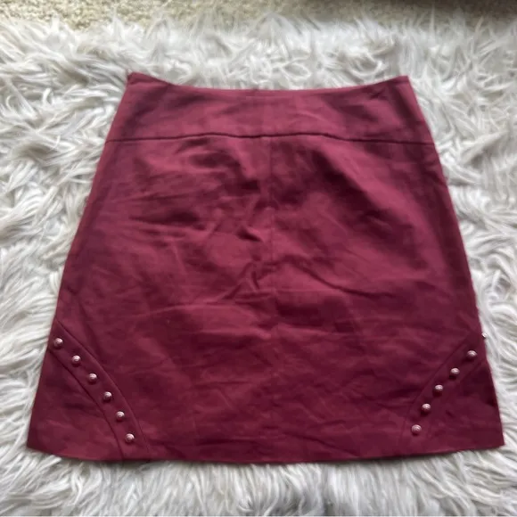 M Missoni Burgundy Red Studded Mini Skirt