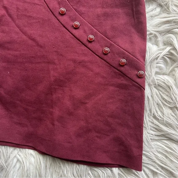 M Missoni Burgundy Red Studded Mini Skirt