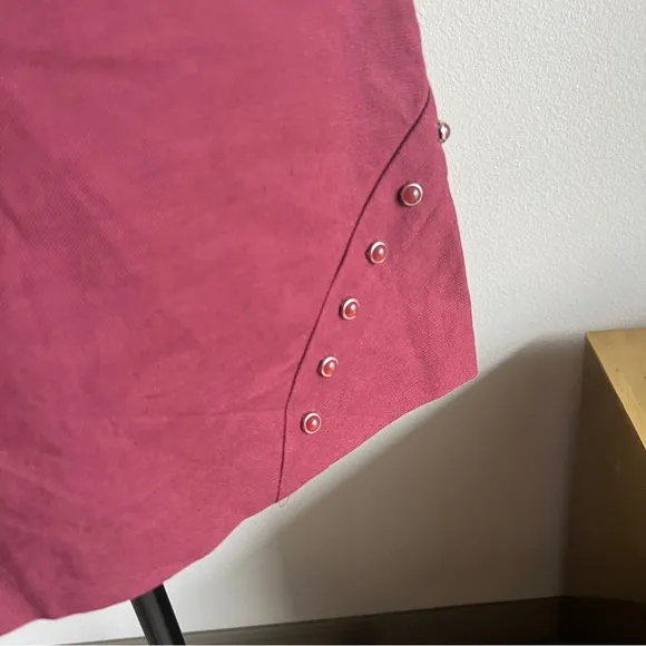M Missoni Burgundy Red Studded Mini Skirt