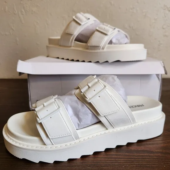 MA BELLE SANDALS all white size 9