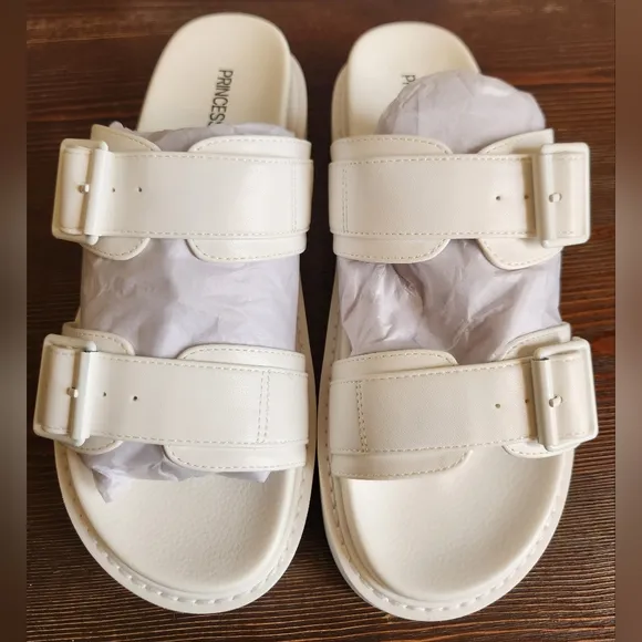 MA BELLE SANDALS all white size 9