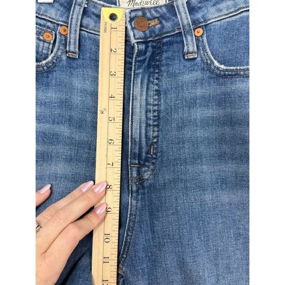 Madewell Jeans Women 25 Tall Blue Curvy Slim Wide Leg Cropped Medium Wash Casual
